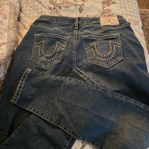 True Religion Jennie Stud Women's Blue Jeans